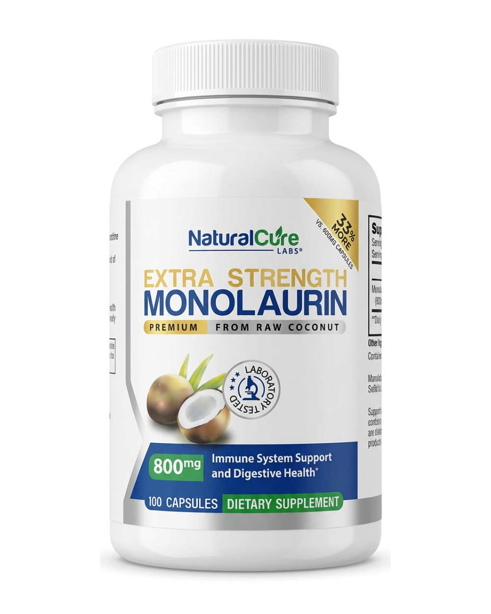 Natural Cure Labs Extra Strength Monolaurin 800mg